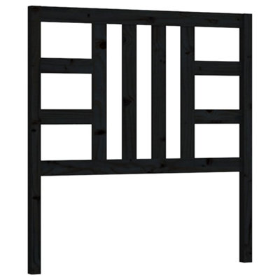 Berkfield Bed Headboard Black 81x4x100 cm Solid Wood Pine