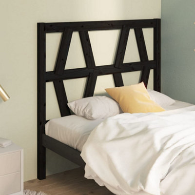 Berkfield Bed Headboard Black 81x4x100 cm Solid Wood Pine