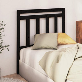 Berkfield Bed Headboard Black 96x4x100 cm Solid Wood Pine