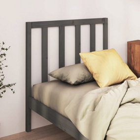 Berkfield Bed Headboard Grey 106x4x100 cm Solid Wood Pine
