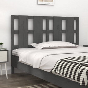 Berkfield Bed Headboard Grey 125.5x4x100 cm Solid Wood Pine