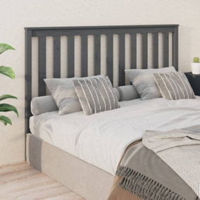 Berkfield Bed Headboard Grey 156x6x101 cm Solid Wood Pine