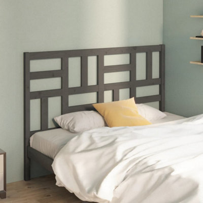 Berkfield Bed Headboard Grey 166x4x104 cm Solid Wood Pine