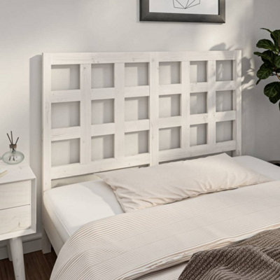 Berkfield Bed Headboard White 125.5x4x100 cm Solid Wood Pine