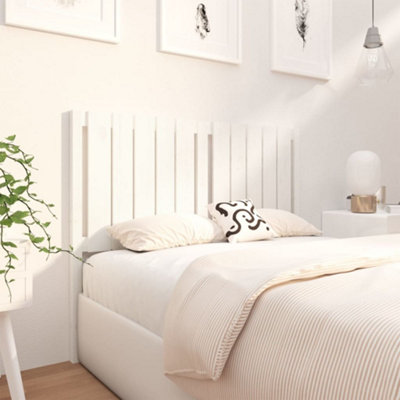Berkfield Bed Headboard White 125.5x4x100 cm Solid Wood Pine