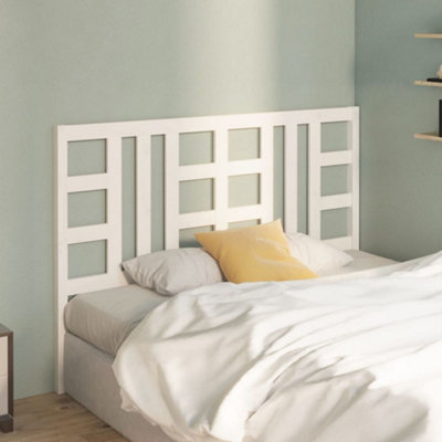 Berkfield Bed Headboard White 141x4x100 cm Solid Wood Pine