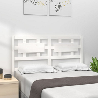 Berkfield Bed Headboard White 145.5x4x100 cm Solid Wood Pine | DIY at B&Q