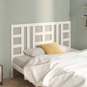 Berkfield Bed Headboard White 156x4x100 cm Solid Wood Pine