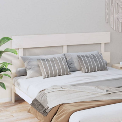 Shop Berkfield Bed Headboard White 204x3x81 cm Solid Wood Pine