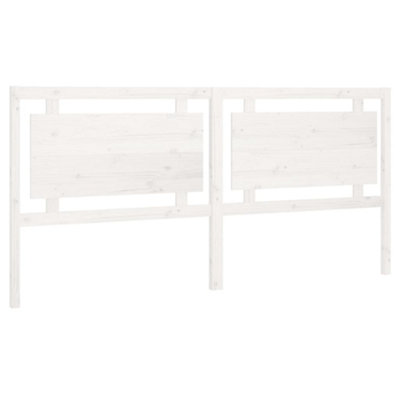 Berkfield Bed Headboard White 205.5x4x100 cm Solid Pine Wood