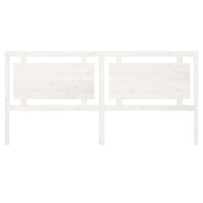 Berkfield Bed Headboard White 205.5x4x100 cm Solid Pine Wood