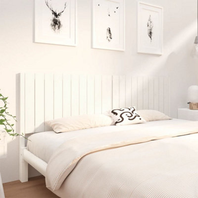 Berkfield Bed Headboard White 205.5x4x100 cm Solid Wood Pine