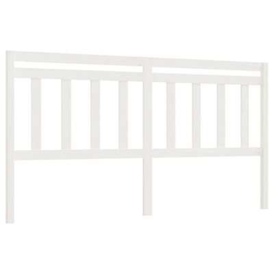 Berkfield Bed Headboard White 206x4x100 cm Solid Wood Pine