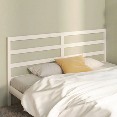 Berkfield Bed Headboard White 206x4x100 cm Solid Wood Pine