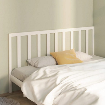 Berkfield Bed Headboard White 206x4x100 cm Solid Wood Pine