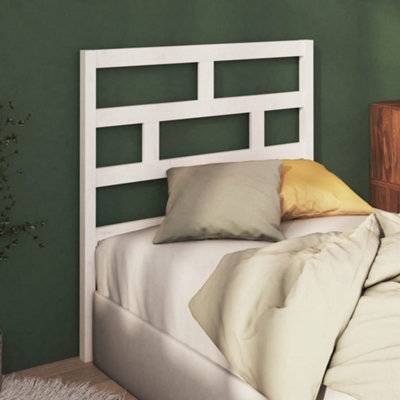 Berkfield Bed Headboard White 81x4x100 cm Solid Wood Pine