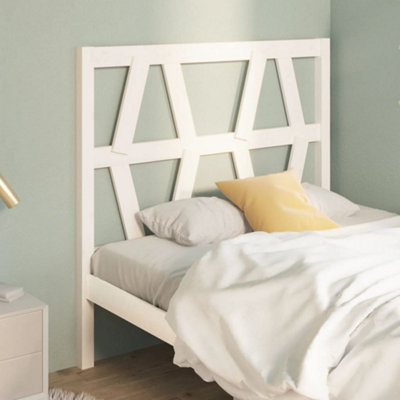 Berkfield Bed Headboard White 81x4x100 cm Solid Wood Pine | DIY at B&Q