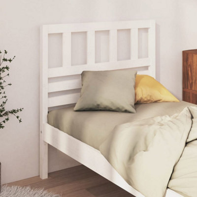 Berkfield Bed Headboard White 96x4x100 cm Solid Wood Pine | DIY at B&Q