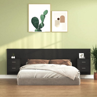 Berkfield Bed Headboard with Black Engineered Wood DIY at B&Q