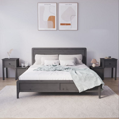 Berkfield Bedside Cabinet 2 pcs Grey 79.5x38x65.5 cm Solid Wood Pine