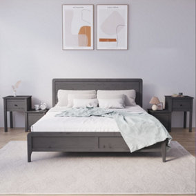 Berkfield Bedside Cabinet 2 pcs Grey 79.5x38x65.5 cm Solid Wood Pine