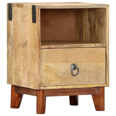 Berkfield Bedside Cabinet 40x30x52 cm Solid Rough Mango Wood