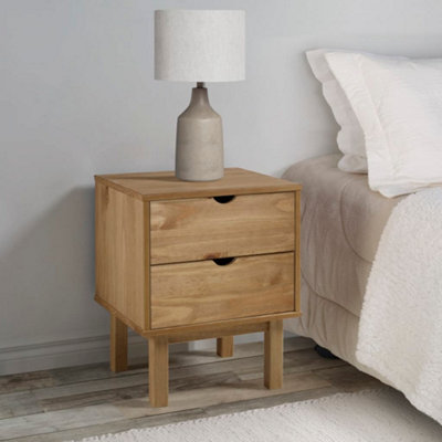 Berkfield Bedside Cabinet 46x39.5x57 cm Solid Wood Pine