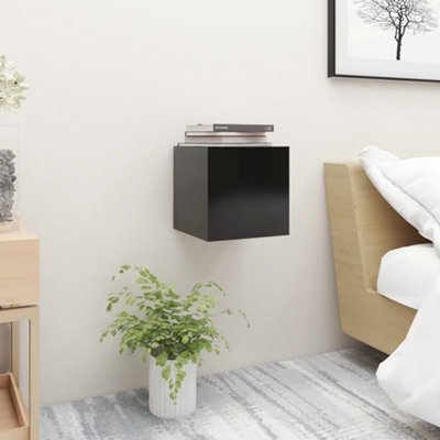 Berkfield Bedside Cabinet Black 30.5x30x30 cm Engineered Wood
