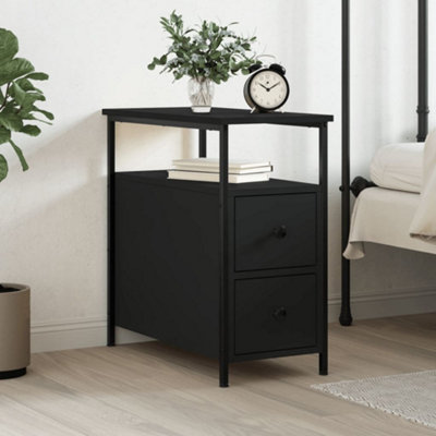 Berkfield Bedside Cabinet Black 30x60x60 cm Engineered Wood
