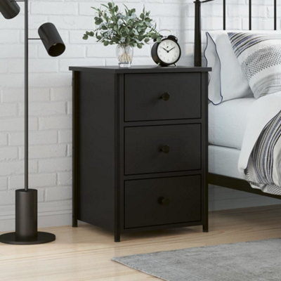 Berkfield Bedside Cabinet Black 40x36x60 cm Engineered Wood