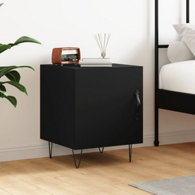 Berkfield Bedside Cabinet Black 40x40x50 cm Engineered Wood