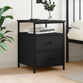 Berkfield Bedside Cabinet Black 44x45x60 cm Engineered Wood