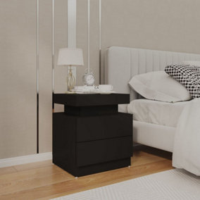 Berkfield Bedside Cabinet Black 45x35x52 cm Engineered Wood