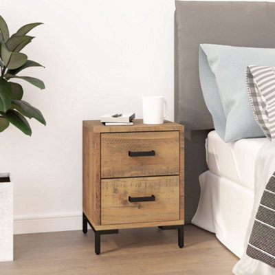 Berkfield Bedside Cabinet Brown 36x30x45 cm Solid Pinewood