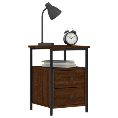 Berkfield Bedside Brown Oak 34x35.5x50 cm Engineered Wood — free download