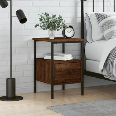 Berkfield Bedside Brown Oak 34x36x50 cm Engineered Wood DIY — free download