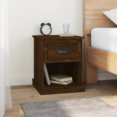 Berkfield Bedside Cabinet Brown Oak 39x39x47.5 cm Engineered Wood