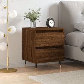 Berkfield Bedside Cabinet Brown Oak 40x35x50 cm Engineered Wood