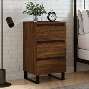 Berkfield Bedside Cabinet Brown Oak 40x35x69 cm Engineered Wood