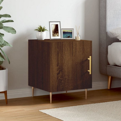 Berkfield Bedside Cabinet Brown Oak 40x40x50 cm Engineered Wood