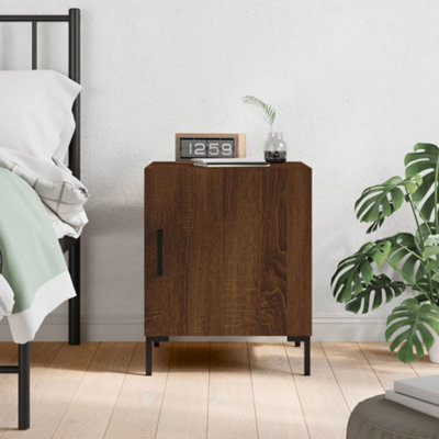 Berkfield Bedside Cabinet Brown Oak 40x40x50 cm Engineered Wood