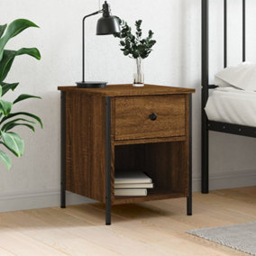 Berkfield Bedside Cabinet Brown Oak 40x42x50 cm Engineered Wood