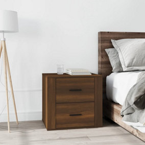 Berkfield Bedside Cabinet Brown Oak 50x39x47 cm