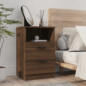 Berkfield Bedside Cabinet Brown Oak Engineered Wood