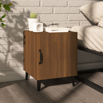 Berkfield Bedside Cabinet Brown Oak Engineered Wood