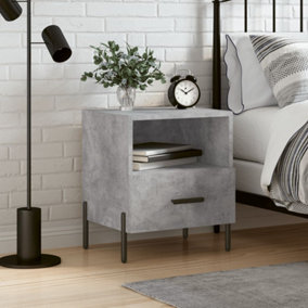 Berkfield Bedside Cabinet Concrete Grey 40x35x47.5 cm Engineered Wood