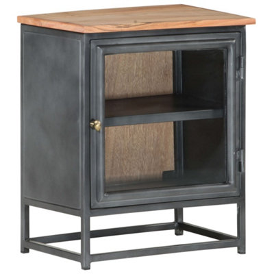Berkfield Bedside Cabinet Grey 40x30x50 cm Solid Acacia Wood