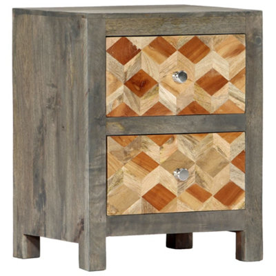 Berkfield Bedside Cabinet Grey 40x30x50 cm Solid Mango Wood