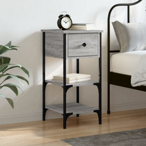 Berkfield Bedside Cabinet Grey Sonoma 34x36x70 cm Engineered Wood