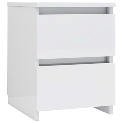 Berkfield Bedside Cabinet High Gloss White 30x30x40 cm Engineered Wood